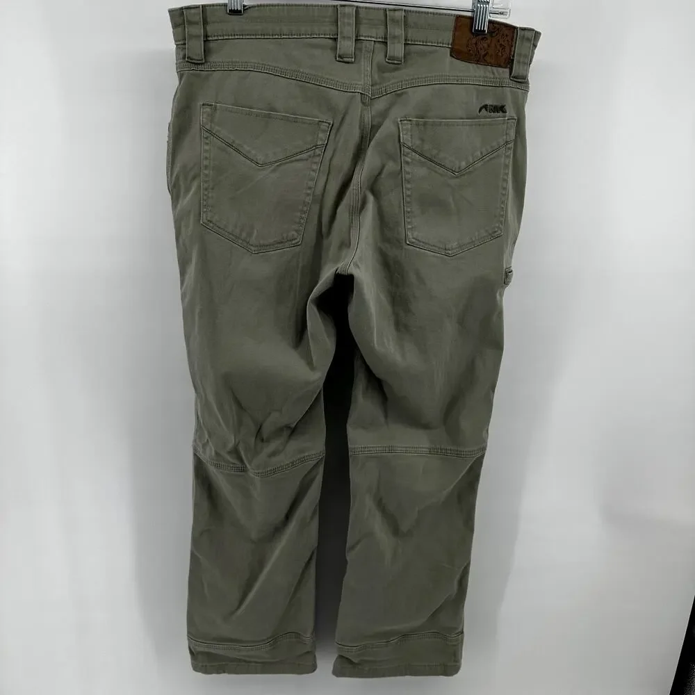 Mountain Khakis Camber 105 Pants Cotton Twill 6 Pocket Green Waist 35